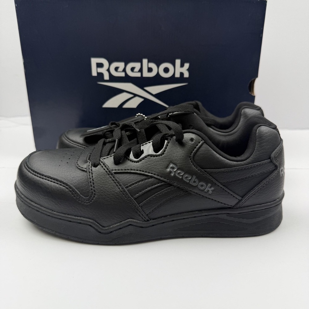 Reebok BB4500 Work Shoes Mens Size 6W Black Leather Composite Toe Slip Resistant